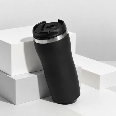 Термокружка "Double wall mug C1", soft touch, 350 мл, черный