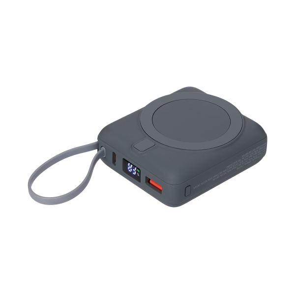 Внешний аккумулятор с подсветкой Риттер PD (Ritter PD) 10000mAh с функцией беспроводной зарядки 15W, серый