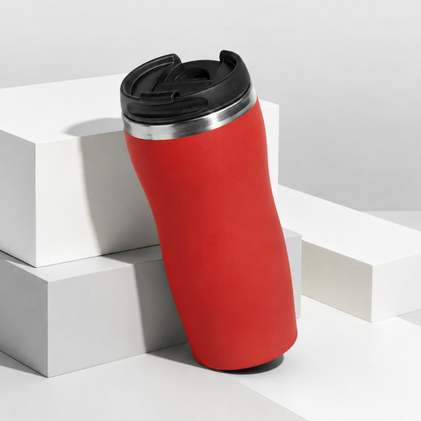 Термокружка "Double wall mug C1", soft touch, 350 мл, красный (Р)