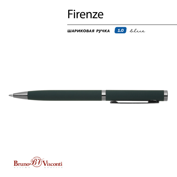 Ручка шариковая автоматическая BrunoVisconti® "FIRENZE" цвет корпуса зеленый 1 мм