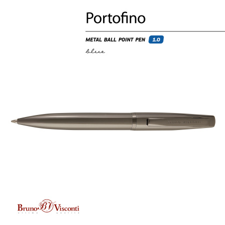 Ручка шариковая автоматическая BrunoVisconti® "PORTOFINO" цвет корпуса вороненая сталь 1 мм