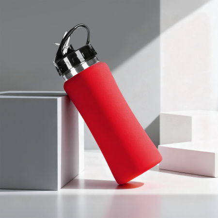 Бутылка для воды "Bottle C1", сталь, soft touch, 600 мл, красный (Р)