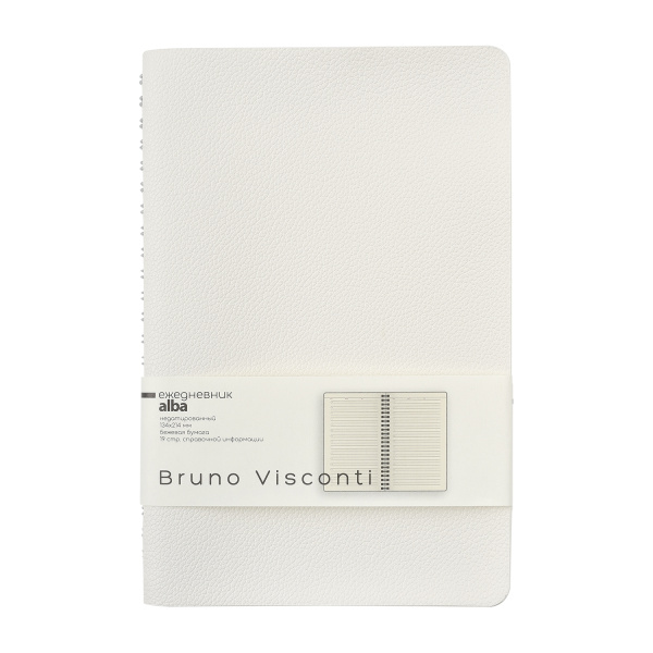 Ежедневник BrunoVisconti® недатированный А5 (134 х 214 мм) "ALBA" белый 272 стр.
