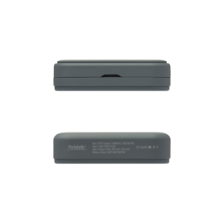 Внешний аккумулятор Юнион PD (Union PD) 10000mAh с функцией беспроводной зарядки 15W, серый