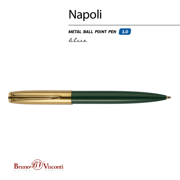 Ручка шариковая автоматическая BrunoVisconti® "NAPOLI" цвет корпуса зеленый 1 мм
