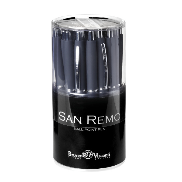 Ручка шариковая автоматическая BrunoVisconti® "SAN REMO" цвет корпуса графитовый 1 мм, в тубе