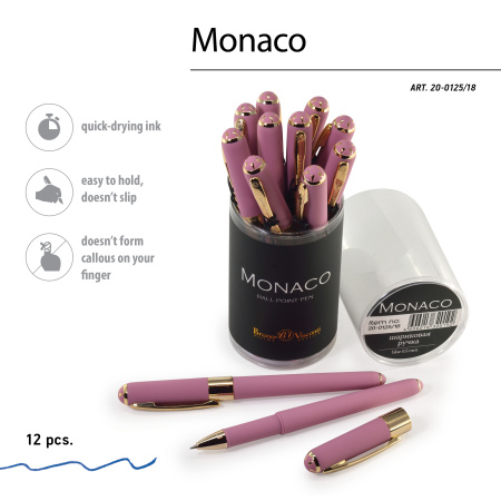 Ручка шариковая BrunoVisconti® "MONACO" цвет корпуса розовый 0.5 мм, в тубе