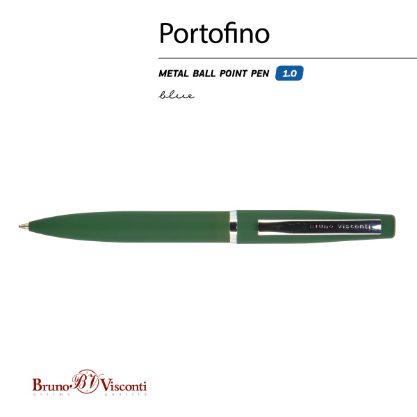Ручка шариковая автоматическая BrunoVisconti® "PORTOFINO" цвет корпуса зеленый 1 мм