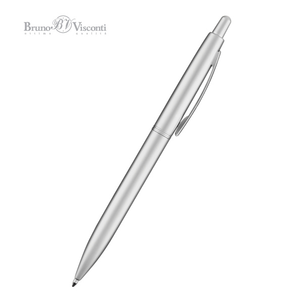 Ручка шариковая автоматическая BrunoVisconti® "SAN REMO" цвет корпуса серебряный 1 мм, в тубе