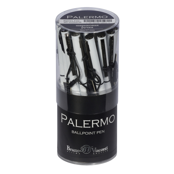 Ручка шариковая автоматическая BrunoVisconti® "PALERMO" цвет корпуса белый 0.7 мм, в тубе