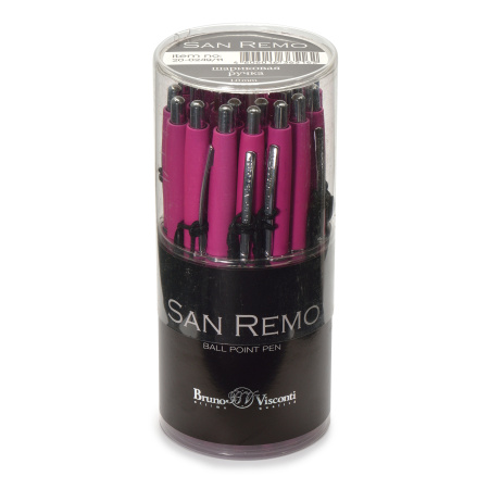 Ручка шариковая автоматическая BrunoVisconti® "SAN REMO" цвет корпуса ярко-розовый 1 мм, в тубе