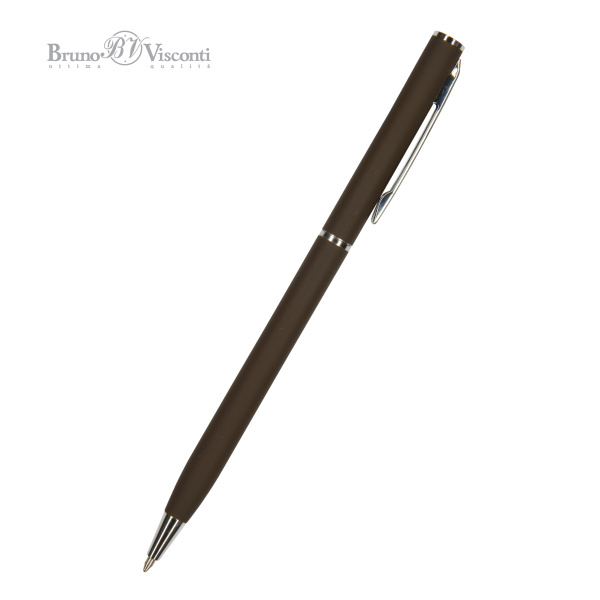 Ручка шариковая автоматическая BrunoVisconti® "PALERMO" цвет корпуса коричневый 0.7 мм, в тубе
