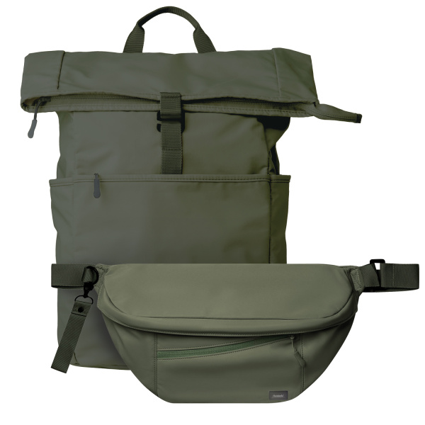 Подарочный набор Бостон (Boston), зеленый (рюкзак, сумка через плечо (cross body)