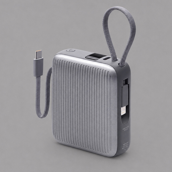 Внешний АКБ NRG Turbo Cable 10000 mAh, 22,5Вт, графит, Deppa