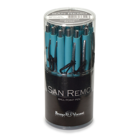 Ручка шариковая автоматическая BrunoVisconti® "SAN REMO" цвет корпуса голубой 1 мм, в тубе