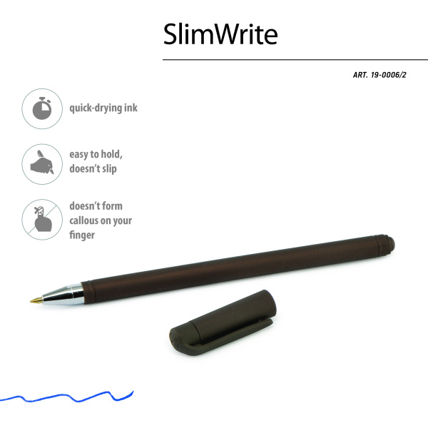 Ручка шариковая под персонализацию BrunoVisconti® 0.5 мм, синий SlimWrite Original
