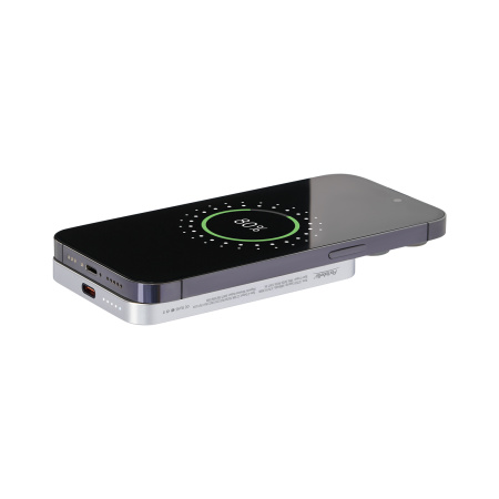 Внешний аккумулятор Артекс PD (Artex PD) 5000mAh с функцией беспроводной зарядки 15W, серебряный