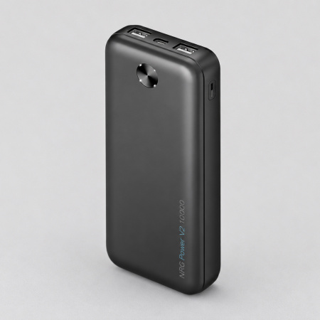 Внешний АКБ NRG Power V2 10000 мА-ч, 2A, 2xUSB, черный, Deppa