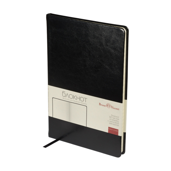 Бизнес - блокнот BrunoVisconti® А5 (140 х 215 мм) "MEGAPOLIS NEBRASKA" черный 80л.