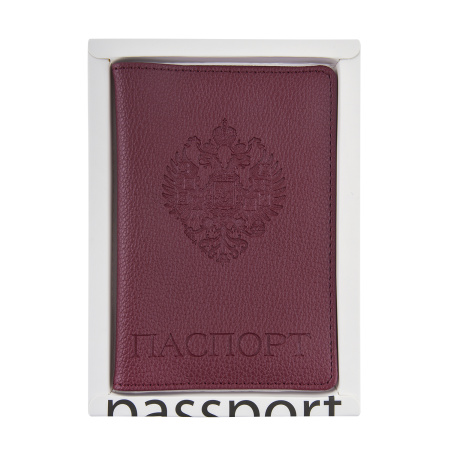 Обложка для паспорта BrunoVisconti® "ГЕРБ РОССИИ" бордовый