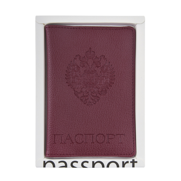Обложка для паспорта BrunoVisconti® "ГЕРБ РОССИИ" бордовый