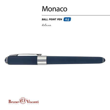 Ручка шариковая BrunoVisconti® "MONACO" цвет корпуса темно-синий 0.5 мм, в тубе