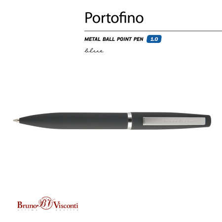 Ручка шариковая автоматическая BrunoVisconti® "PORTOFINO" цвет корпуса серый 1 мм