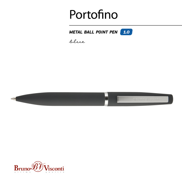 Ручка шариковая автоматическая BrunoVisconti® "PORTOFINO" цвет корпуса серый 1 мм