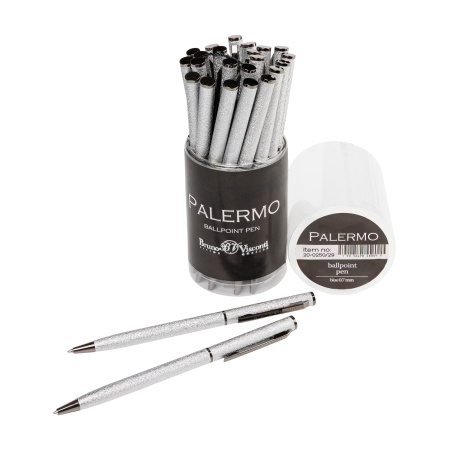 Ручка шариковая автоматическая BrunoVisconti® "PALERMO" цвет корпуса серебряный 0.7 мм, в тубе