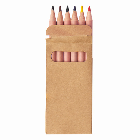 Цветные карандаши мини TINY,6 цветов, дерево, картон