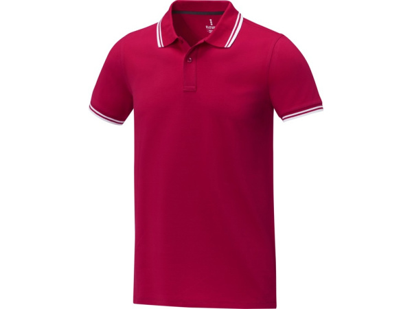 Amarago Мужское поло с коротким рукавом и контрастной отделкой, красный, размер 2XL