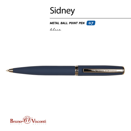 Ручка шариковая автоматическая BrunoVisconti® "SIDNEY" цвет корпуса синий 0.7 мм