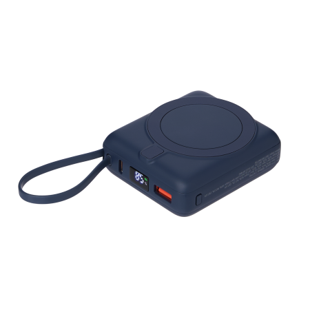 Внешний аккумулятор с подсветкой Риттер PD (Ritter PD) 10000mAh с функцией беспроводной зарядки 15W, синий