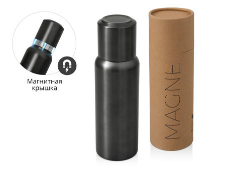 Вакуумный термос c магнитной крышкой "Magne", 500 мл, темно-серый